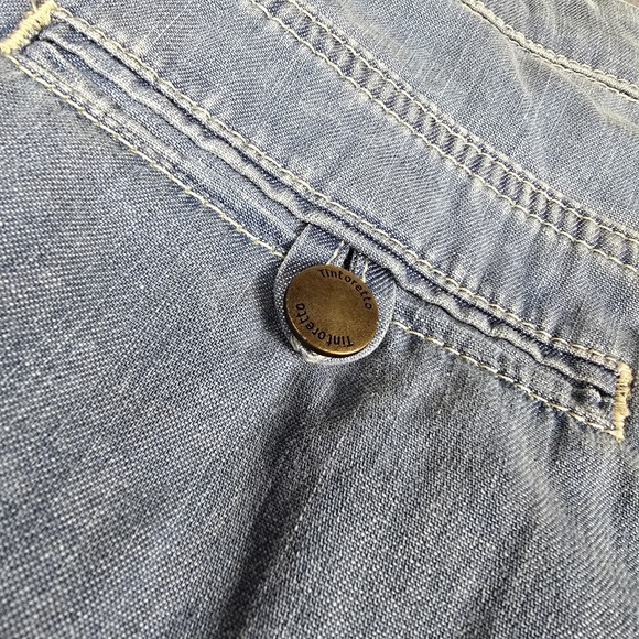 Tintoretto Pants Womens‎ 34 Blue Straight Leg Cotton Trousers Casual Made Turkey - Picture 13 of 16